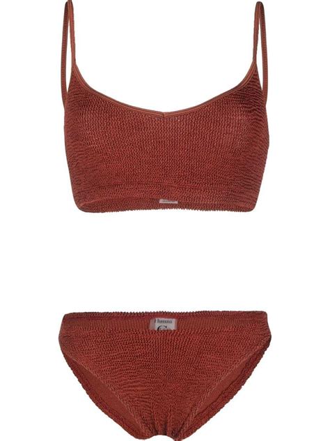 Hunza G Virginia Two Piece Bikini Set Brown Editorialist