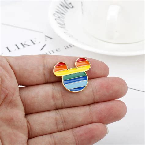 Wholesale Mickey Mouse Rainbow Gay Pride Enamel Pins Pieces Queerks