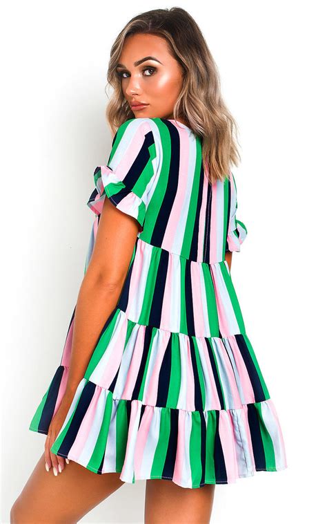 Karla Frill Shift Dress In Multi C Ikrush
