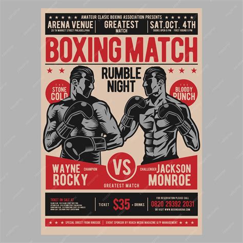 premium vector boxing poster flyer