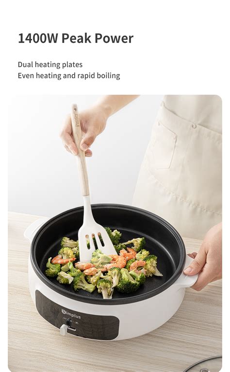 Simplus 3 2L Multi Function Electric Hot Pot 1400W Household Nonstick Electric Cooker Hotpot