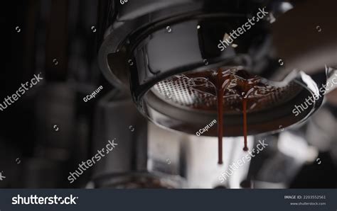 Closeup Espresso Extraction Naked Portafilter Wide Stock Photo Shutterstock