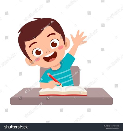 pequeno nino levanta la mano  vector de stock libre de regalias