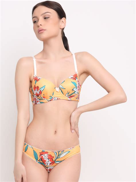 Buy Laceandme Floral Printed Bikini Lingerie Set 8050 Lingerie Set For Women 24278884 Myntra