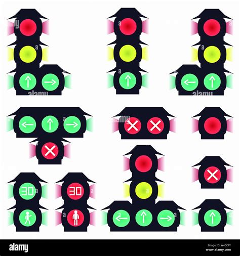 Traffic Lights Colored Symbols Stock Vector Image And Art Alamy