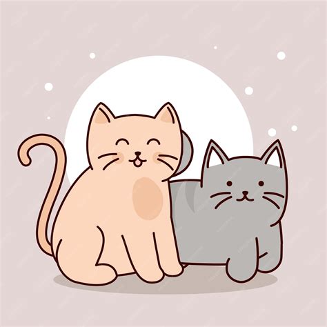 Desenhos de gatinhos fofos | Vetor Premium