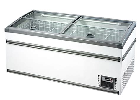 Chest Deep Island Freezer Showcase Commercial Top Slid Glass Door Plug In