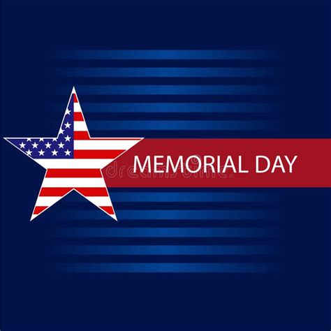 Happy Memorial Day Greeting Card With American Flag And Silhouette Of