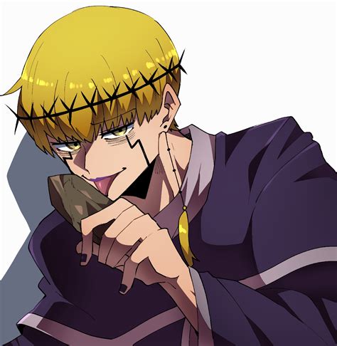 Himazinn Cell War Mashle Highres Boy Black Nails Blonde Hair