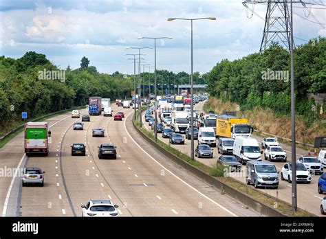 Heavy Anti Clockwise Traffic On The Approach To The Roadworks At