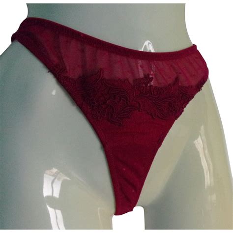 Autre Marque Charlott Lingerie String Soie Bordeaux Ref 60457 Joli
