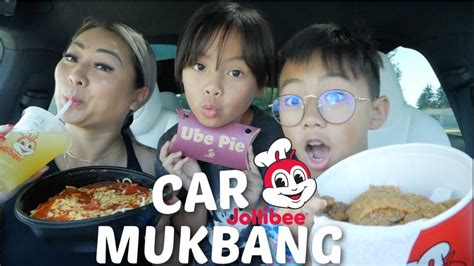 First JOLLIBEE Car Mukbang Most Popular Spaghetti Chicken Joy Ube