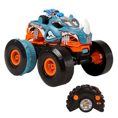 Hot Wheels Remote Control Rhinomite Monster Truck With Race Ace Transforms Into Launcher