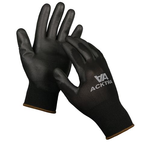 ACKTRA Ultra-Thin Polyurethane (PU) Coated Nylon Safety WORK GLOVES 12