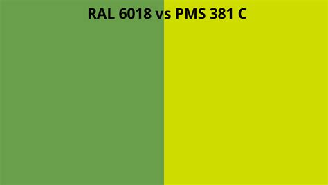 Ral 6018 Vs Pms 381 C Ral Colour Chart Uk