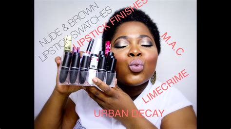 NUDE BROWN LIPSTICK COLLECTION FINISHES LIP SWATCHES ON DARK SKIN Thepaintedlipsproject