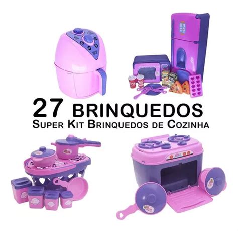 Kit Cozinha Infantil Geladeira Microondas Panelas Fog O P