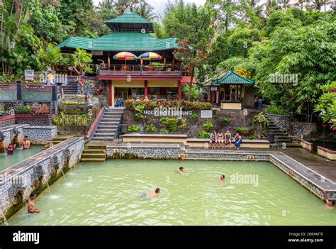 horizontal view  banjar hot springs  bali indonesia stock photo