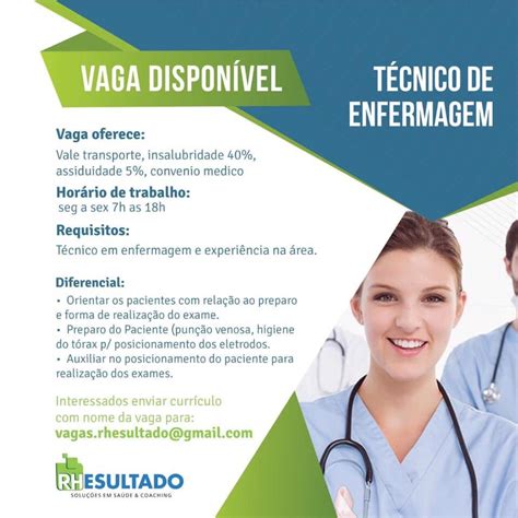 Vagas: Técnico De Enfermagem Rj 24x120