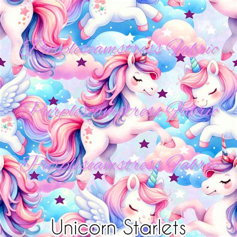 Unicorn Starlet Purpleseamstress Fabric