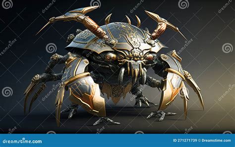 Samurai Crab Digital Art Illustration, Generative AI Stock Illustration ...