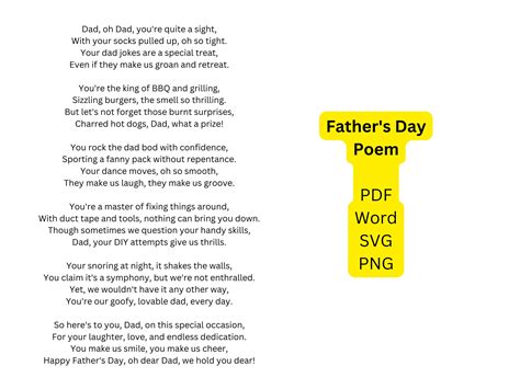 Funny Fathers Day Poem Fathers Day Funny Fathers Day Printable