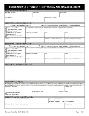 Fillable Online Colorado Sex Offender Registration Address Fax Email Print Pdffiller