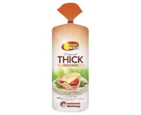 Sunrice Rice Cakes Original Thick 150g X 6 Au