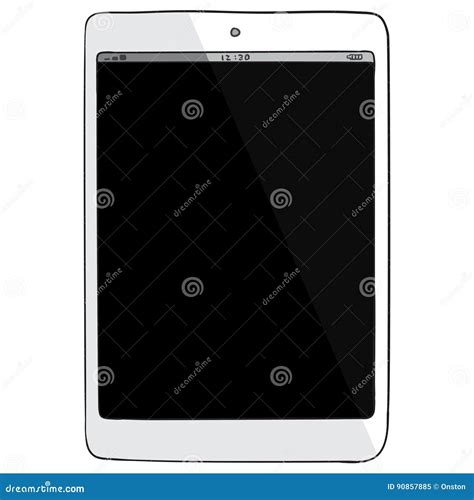 Tablet Pc Hand Drawn Vector Illustration Stock Vector Illustration