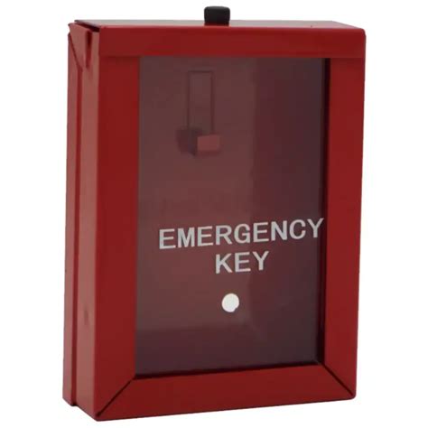 Red Emergency Steel Key Box With Breakable Glass Front