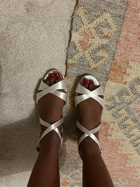Perfect Bridal Winnie Ivory Satin Low Block Heel Strappy Sandals