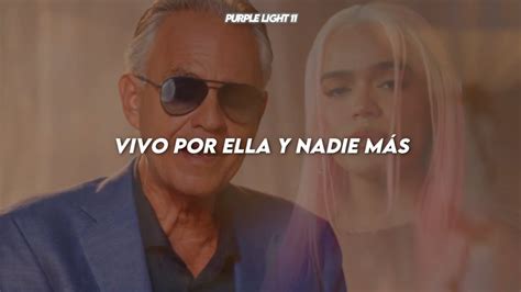 ANDREA BOCELLI KAROL G VIVO POR ELLA Letra Video Oficial YouTube