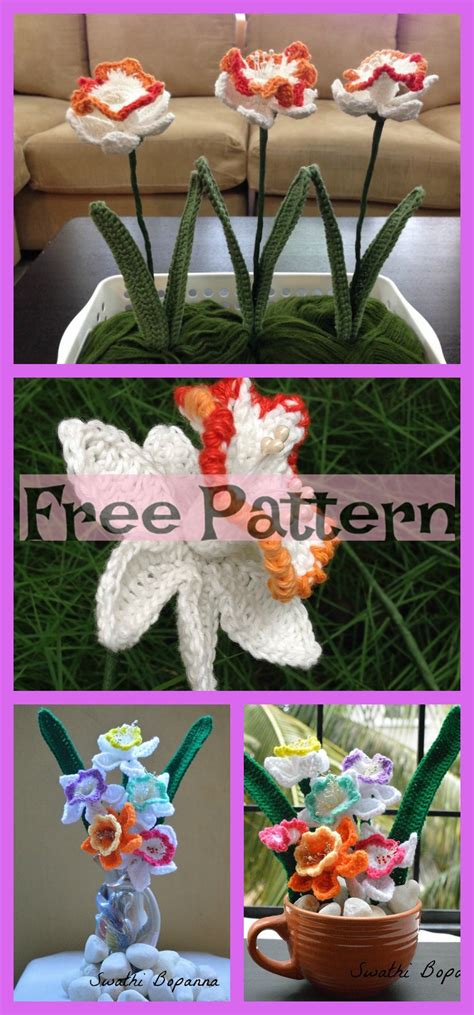 8 Pretty Crochet Flower Bouquets Free Patterns DIY 4 EVER