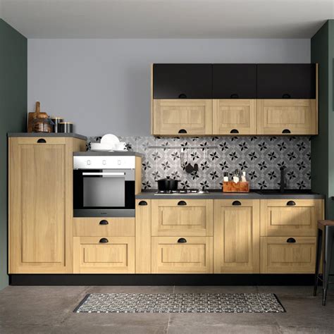 Cucina in kit DELINIA ID Delinia iD One Click quercia e nero L 300 cm ...