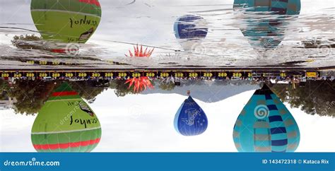 Big Hot Air Balloons Taking Off Editorial Stock Photo Image Of Pond Aviation 143472318