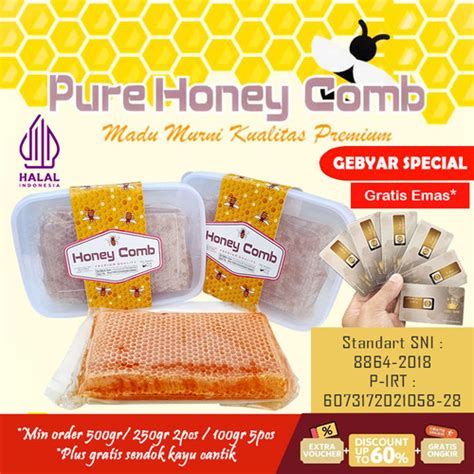 Promo Pure Honey Comb Gram Madu Sarang Murni Raw Honey Premium