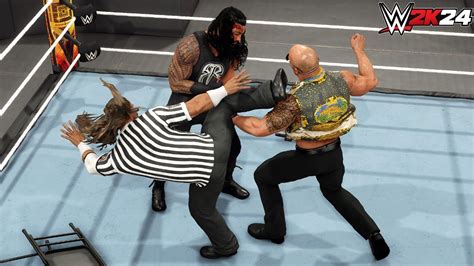 Wwe K The Rock Vs Roman Reigns Special Guest Referee Shawn