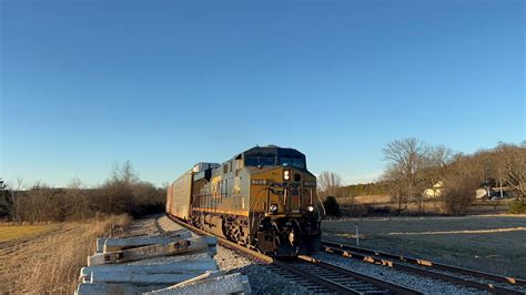 CSX ES44AH 703 W Nice K5HL Leads Automotive M203 06 On 1 6 23 YouTube