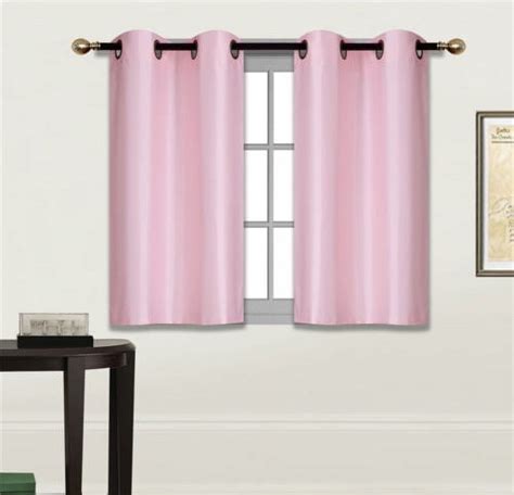 N25 Light Pink 2 Piece Luxury Kitchen Window Coverings Semi Sheer Faux