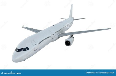 Het Witte Vliegtuig Vliegen De Vliegtuigluchtbus A321 Isoleert Op Witte
