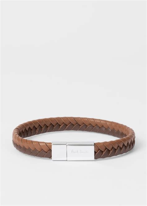 Two Tone Brown Braided Leather Bracelet