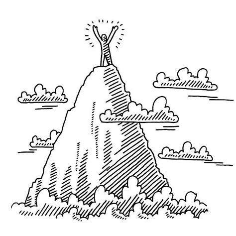 black  white mountain clip art stock illustrations royalty