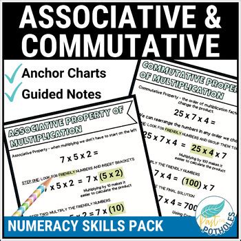 associative commutative property guided math reference notes anchor