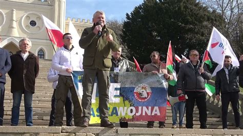 Tusk Kaczyński na front ukraiński Demonstracja przeciwko wepchnięciu