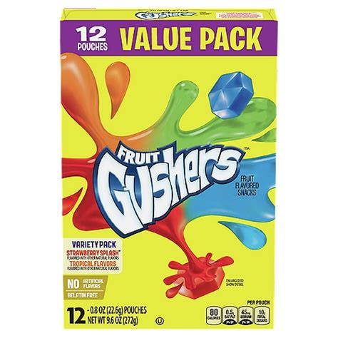 Fruit Gushers Strawberry Splash And Tropical Flavor Fruit Flavored Snacks