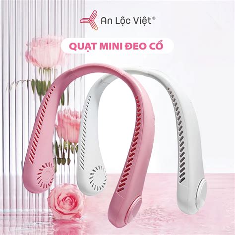 HÀNG HOT MỚI VỀ Quạt mini đeo cổ không cánh tích điện pin 4000mAh 3 cấp độ gió thời trang