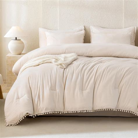 Amazon Litanika Comforter Full Size Set Beige Pieces Beige Boho