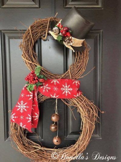 Snowman Grapevine Wreath Christmas Decorations Wreaths Christmas