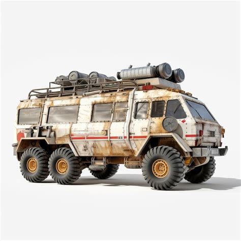 Premium Ai Image Futuristic Paris Dakar Bus 3d Model With Mad Max And