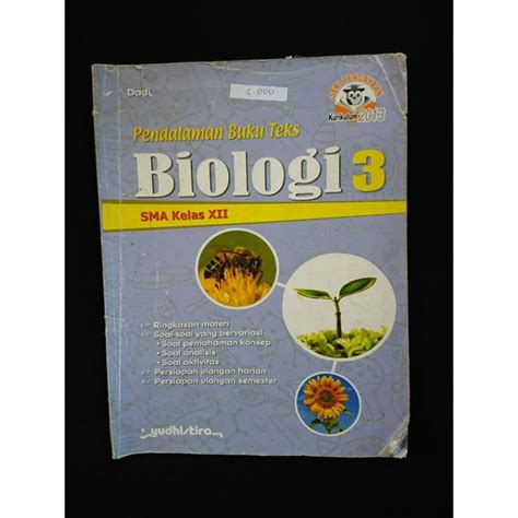 Jual Pendalaman Buku Teks Biologi SMA Kelas XII Penerbit Yudhistira